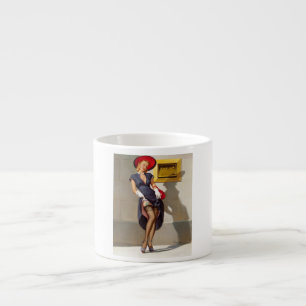 Tasse Expresso Fille Pin-Up Rétro