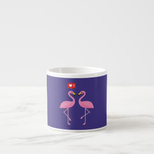 Tasse Expresso Flamant rose Rose Comme Heart Pastel