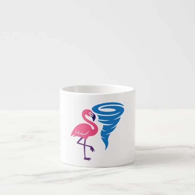 Tasse Expresso Flamant rose Tornado Bold Art Graphique moderne (Devant)