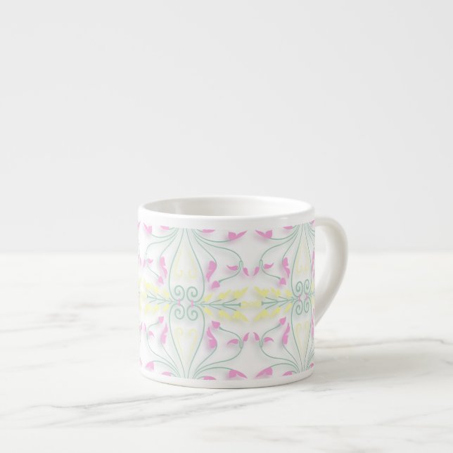 Tasse Expresso Flèches et rouleaux des couleurs de printemps (Devant droit)