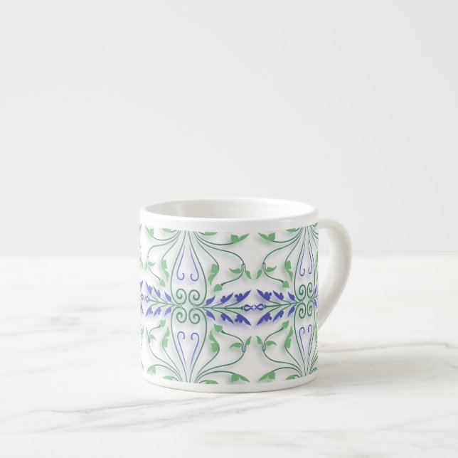 Tasse Expresso Flèches et rouleaux des couleurs de printemps (Devant droit)