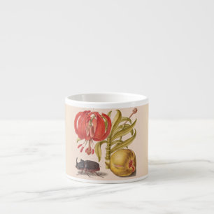 Tasse Expresso Fleur de grenade, Fruit et Rhinoceros Beetle
