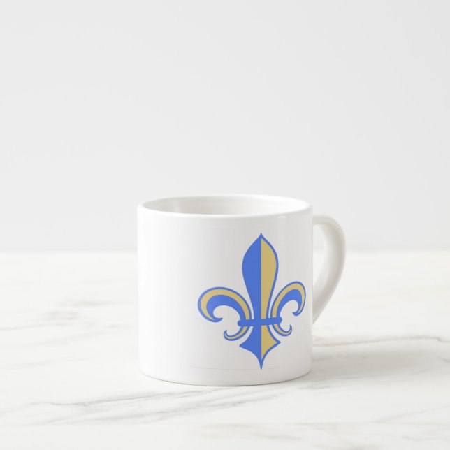 Tasse Expresso Fleur de Lis à deux tons (Devant droit)