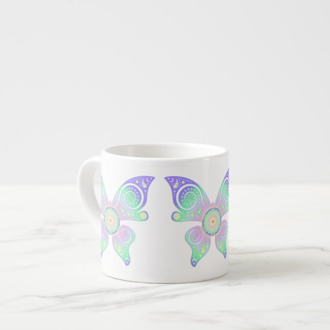 Tasse Expresso Fleur de vie / Blume des Lebens - papillon (Devant gauche)