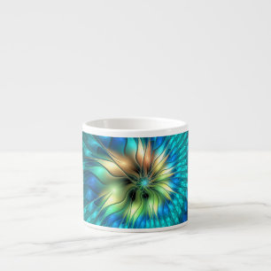 Tasse Expresso Fleur d'Imaginaire lumineux, Fractale Abstraite co