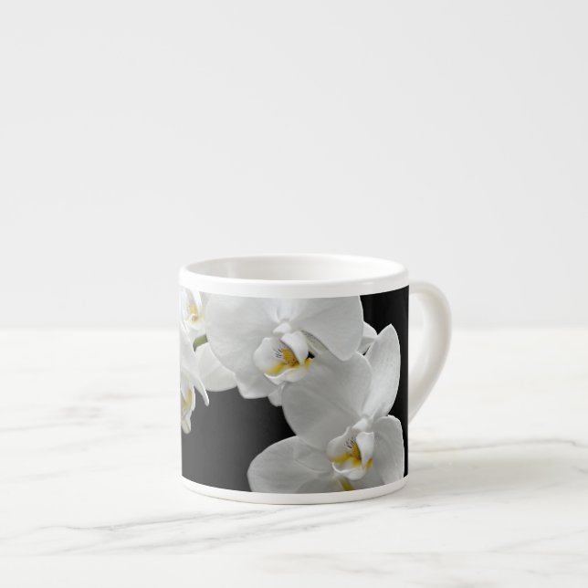 Tasse Expresso Fleur d'orchidée blanche (Devant droit)