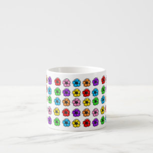 Tasse Expresso Fleur Floral Doodle Line Art Aquarelle Abstraite