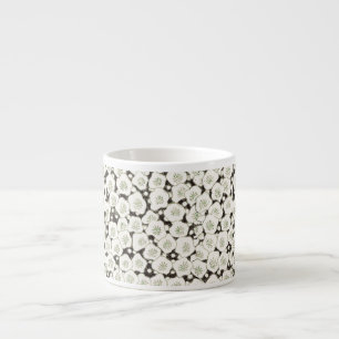 Tasse Expresso Fleur japonaise vintage 1902 : Fleur noire et blan