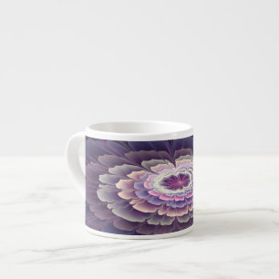 Tasse Expresso Fleur rayante Coloré Abstrait Fractal Art rose