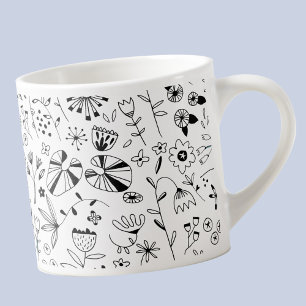 Tasse Expresso Fleur sauvage Monochrome moderne