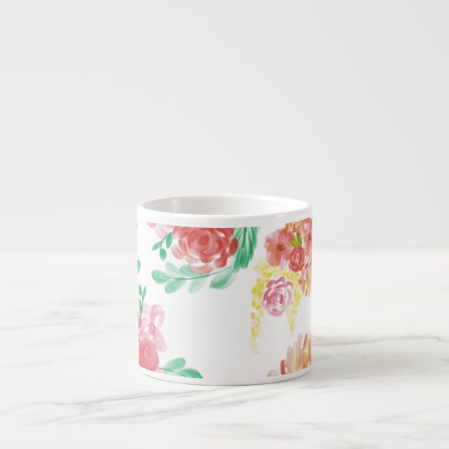 Tasse Expresso Fleurs aqua (Devant)