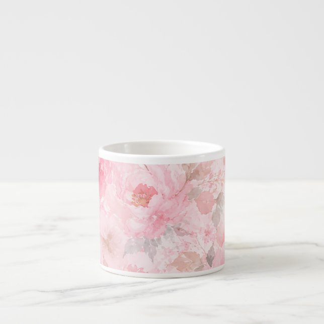 Tasse Expresso Fleurs aquarelles Blush Bloom (Devant)