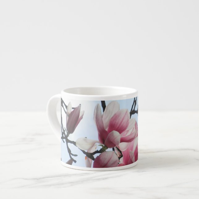 Tasse Expresso Fleurs blanches de rose d'arbre de tulipe de (Devant gauche)