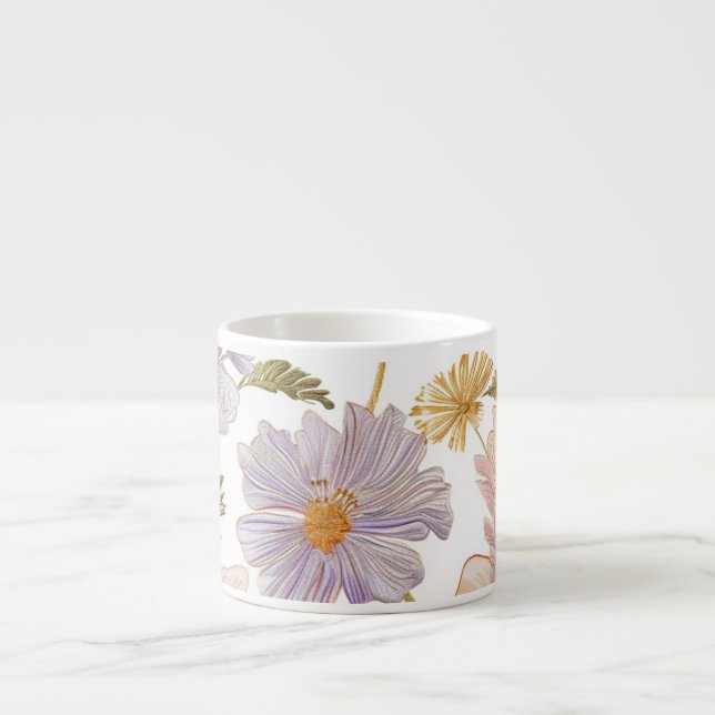 Tasse Expresso Fleurs Brodées (Devant)