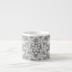 Tasse Expresso Fleurs Chrome - Coupe Espresso Argent