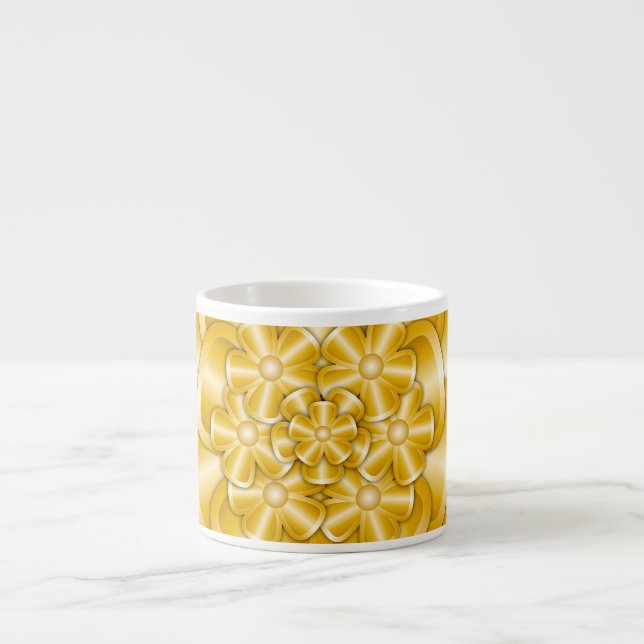 Tasse Expresso Fleurs Chrome - Gold Espresso Cup (Devant)
