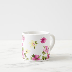Tasse Expresso Fleurs colorées adorables de fille en fleurs