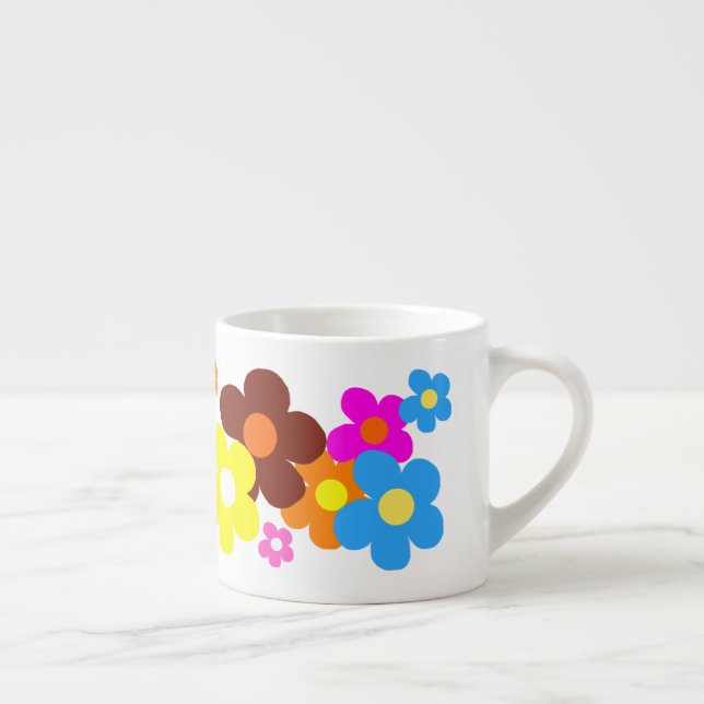 Tasse Expresso Fleurs colorées joyeuses (Droite)