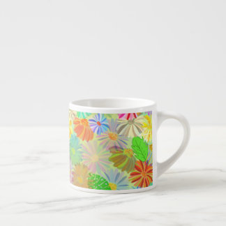 TASSE EXPRESSO FLEURS D'ASTER & CONE & COULEUR D'EAU TROPICALE FE
