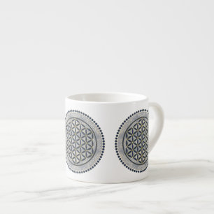 Tasse Expresso FLEURS DE VIE - Symbole de géométrie sacrée Art 1