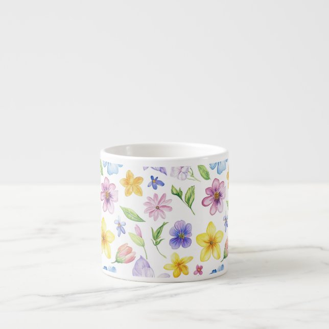 Tasse Expresso Fleurs Floral Pattern Sublimation-95651 (Devant)