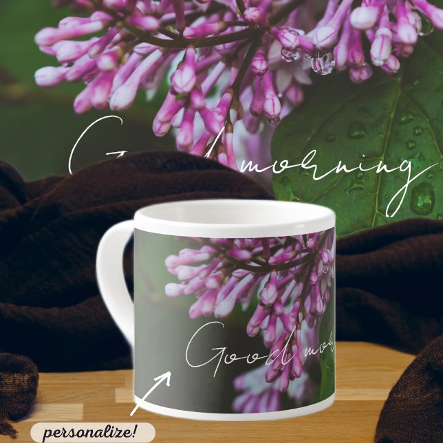Tasse Expresso Fleurs lilas violettes après la pluie (Créateur téléchargé)