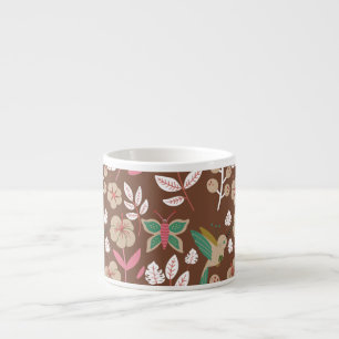 Tasse Expresso Fleurs motifs florales sans soudure, feuilles, pap