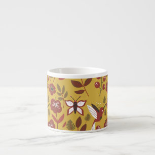 Tasse Expresso Fleurs motifs florales sans soudure, papillon, rou