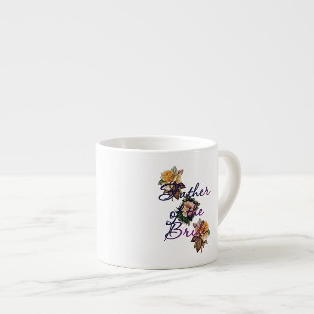 Tasse Expresso Fleurs pour le Père de la Mariée (Devant droit)