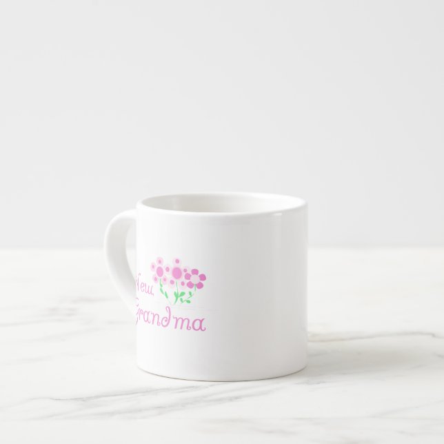 Tasse Expresso Fleurs roses Nouveaux cadeaux grand-mère (Devant gauche)