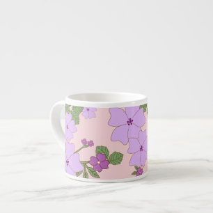 Tasse Expresso Fleurs Violettes, Modèle Floral, Motif De Fleurs