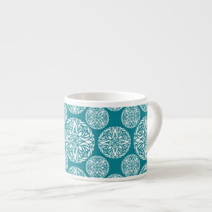 Tasse Expresso Flocon de neige floral d'hiver