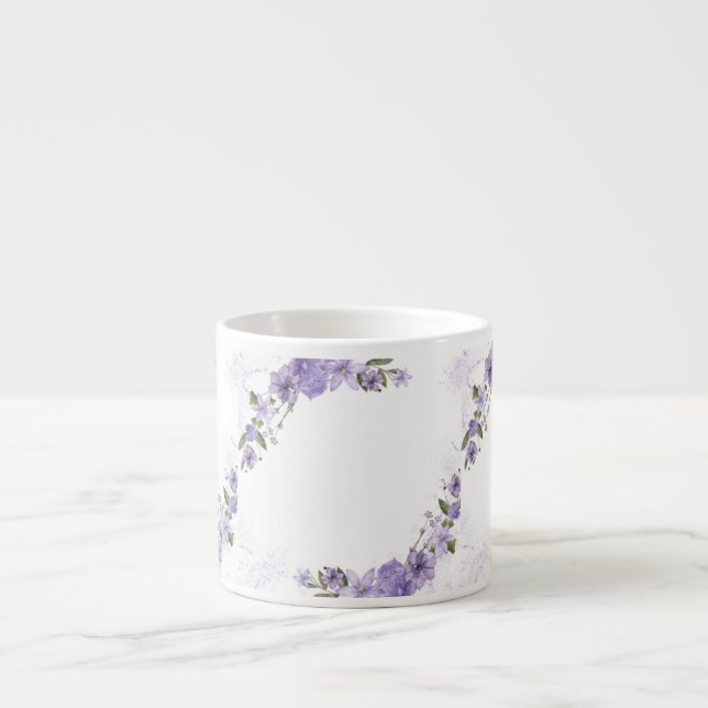 Tasse Expresso Floral pourpre (Devant)