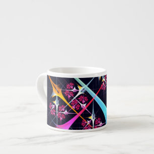 Tasse Expresso Floral rose moderne Art Abstrait Couleur Motif #01