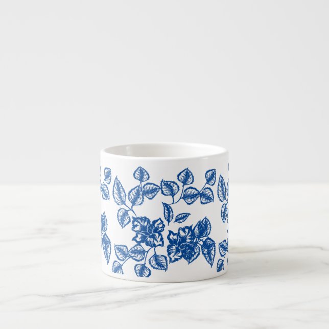 Tasse Expresso Flore bleue Delft-LIke Imprimer (Devant)