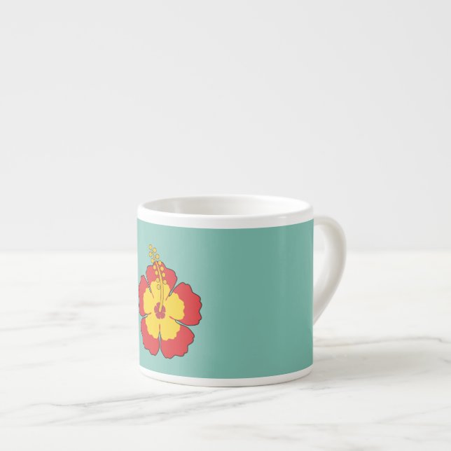 Tasse Expresso Flower rouge hibiscus (Devant droit)
