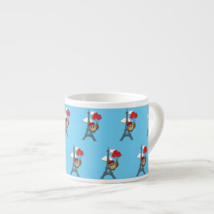 Tasse Expresso Flying avec des ballons de coeur à Paris