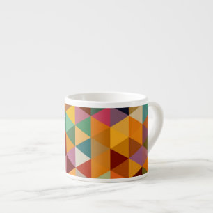 Tasse Expresso Fond vintage de motif de triangles