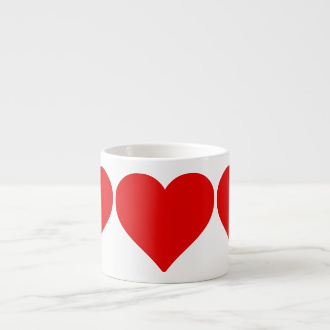 Tasse Expresso Forme de cœur rouge amour classique minimalisme (Devant)