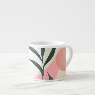 Tasse Expresso Formes d'illustration végétale abstraite Rose