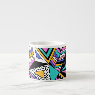 Tasse Expresso Formes géométriques rétro : Vintage coloré.