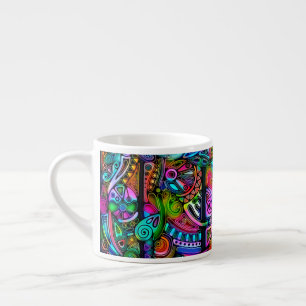 Tasse Expresso Formes très colorées abstraites art 10
