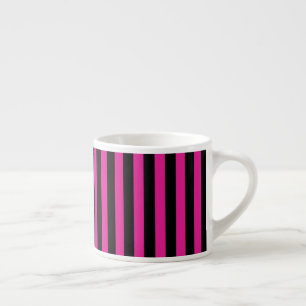 Tasse Expresso Fouchsia et bandes de bonbons noirs