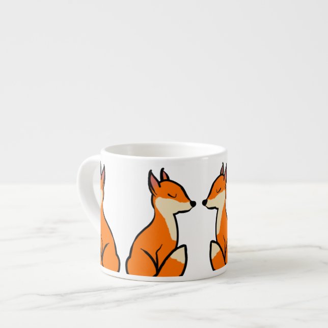 Tasse Expresso Foxes personnalisables (Devant gauche)
