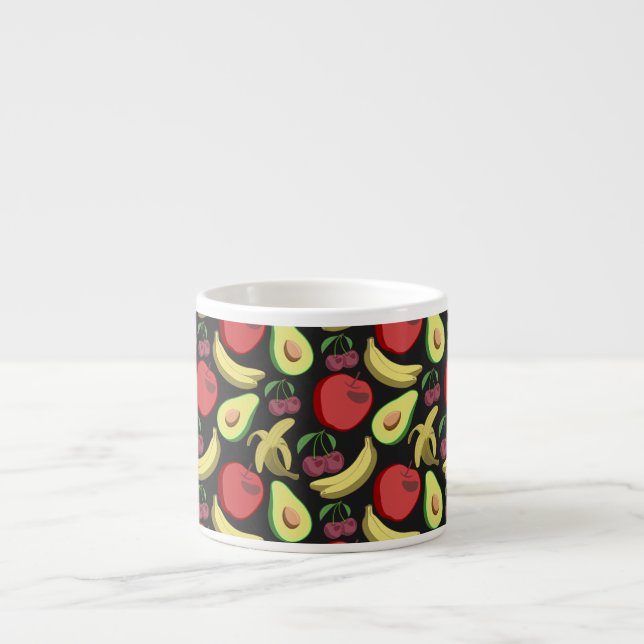 Tasse Expresso Fruit seamless pattern | colorful tropical fruit (Devant)