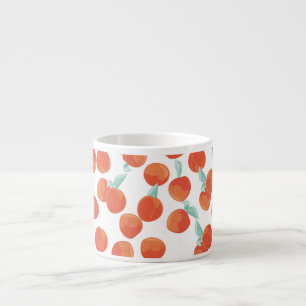 Tasse Expresso Fruits de pêche, motif d'été.