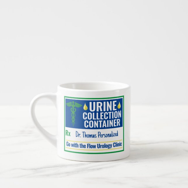 Tasse Expresso Funny Novelty Doctor Nurse Collection d'urine pers (Gauche)