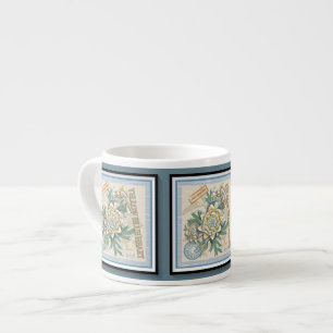 Tasse Expresso G Bureau de création fleurs jaunes