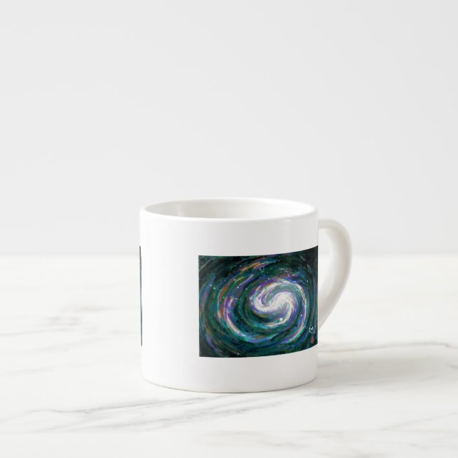 Tasse Expresso Galaxie d'émeraude et de violet (Devant droit)