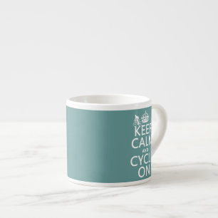 Tasse Expresso Gardez le calme et le cycle sur (dans toute